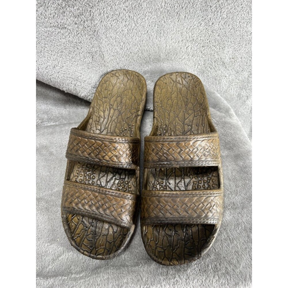 Pali Hawaii Women's Sandals Size 6  Slide Rubber Slip On Classic Brown Surfer - Picture 7 of 9